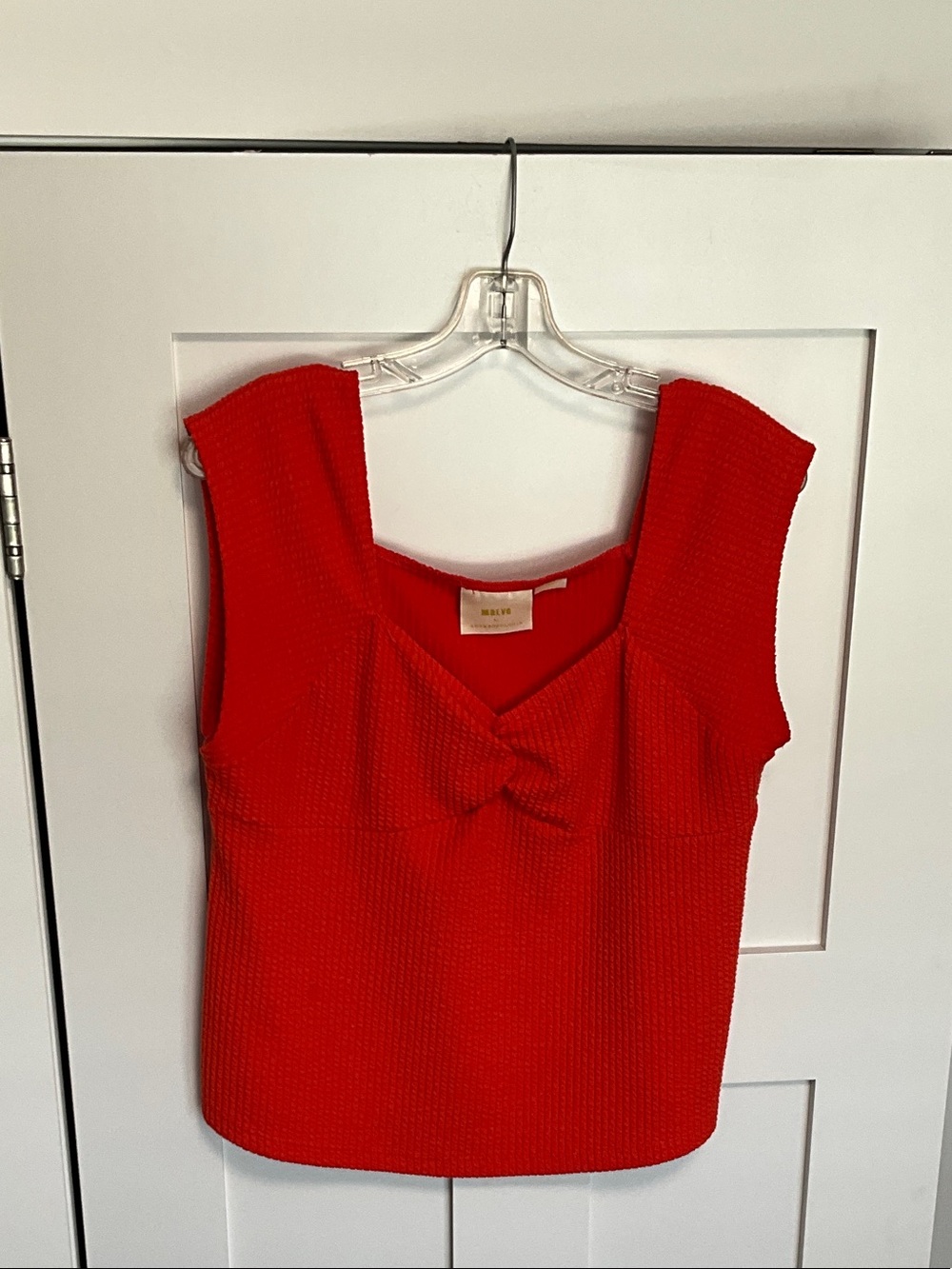 Burnt Orange Textured Bow Front Tank Top